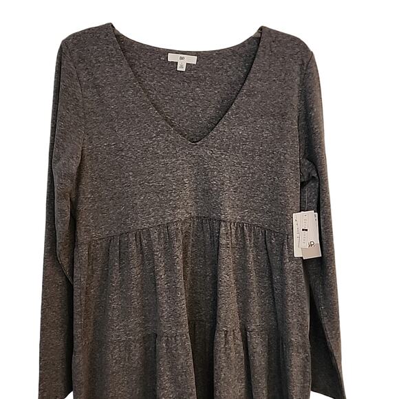 BP Gray Knit Tiered Dress, V-Neck, NWT - Picture 2 of 7